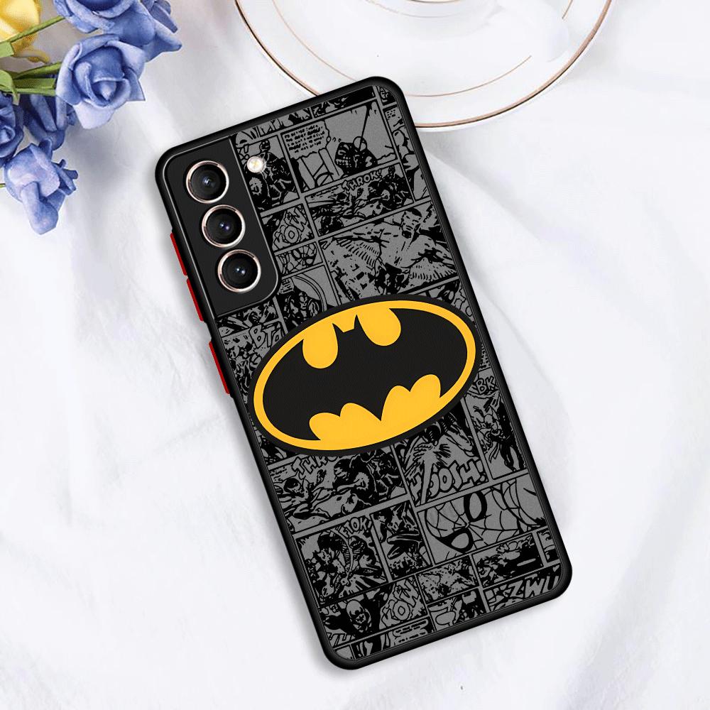 B-Batman Hero Logo Phone Case pour Samsung Galaxy S23 Ultra S22 S20 Fe S21 plus 5G S10 Plus S22Ultra Matte Tocoping Armor Cover