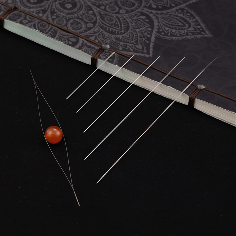 Open Curved Beading Needles Pins Big Eye Needle Beads Bracelet Necklace DIY Jewelry Making Tools Handmade Beaded Threading Pin