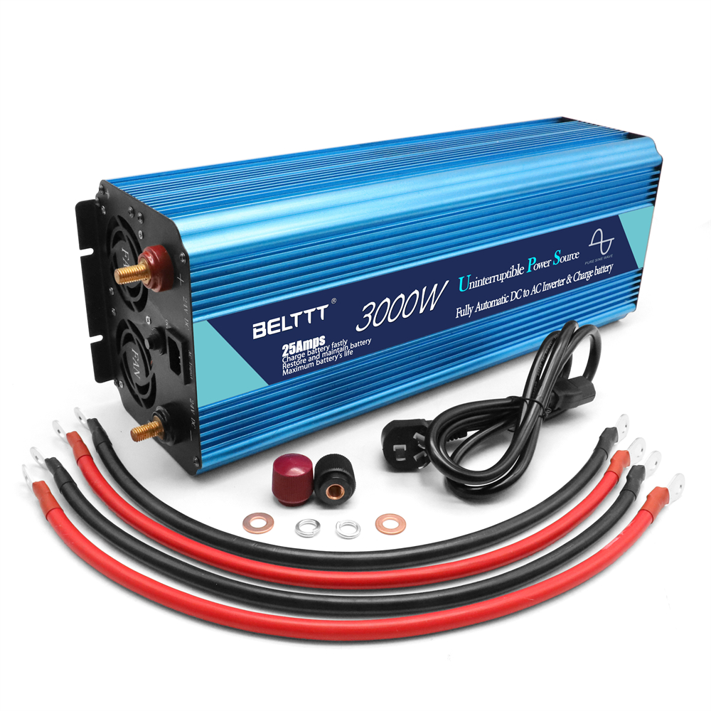 UPS inverter with charger 3000W 4000W 6000W DC 12V 24V to AC 220V 230V converter pure sine wave transformer off grid for home