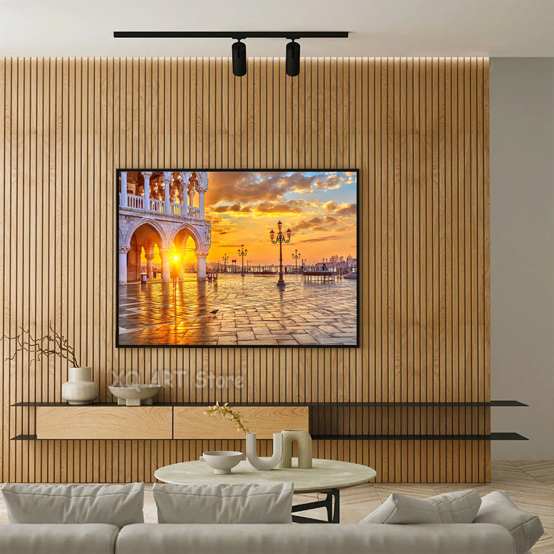 Famous Veneza Itália Canvas Pintura Arte da parede Sunset Cenário natural Posters e impressões para decoração de casa