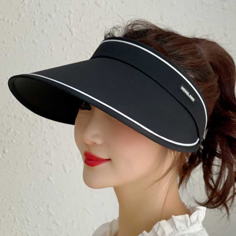 Visors szerokie czapki BRIM HATS HATS HATS Letnie czapki dla kobiet słonecznych czapek Suncreen Suncreen czapka żeńska swobodna czapka baseballowa dla kobiety UV Ochrona Sun Hat 240412