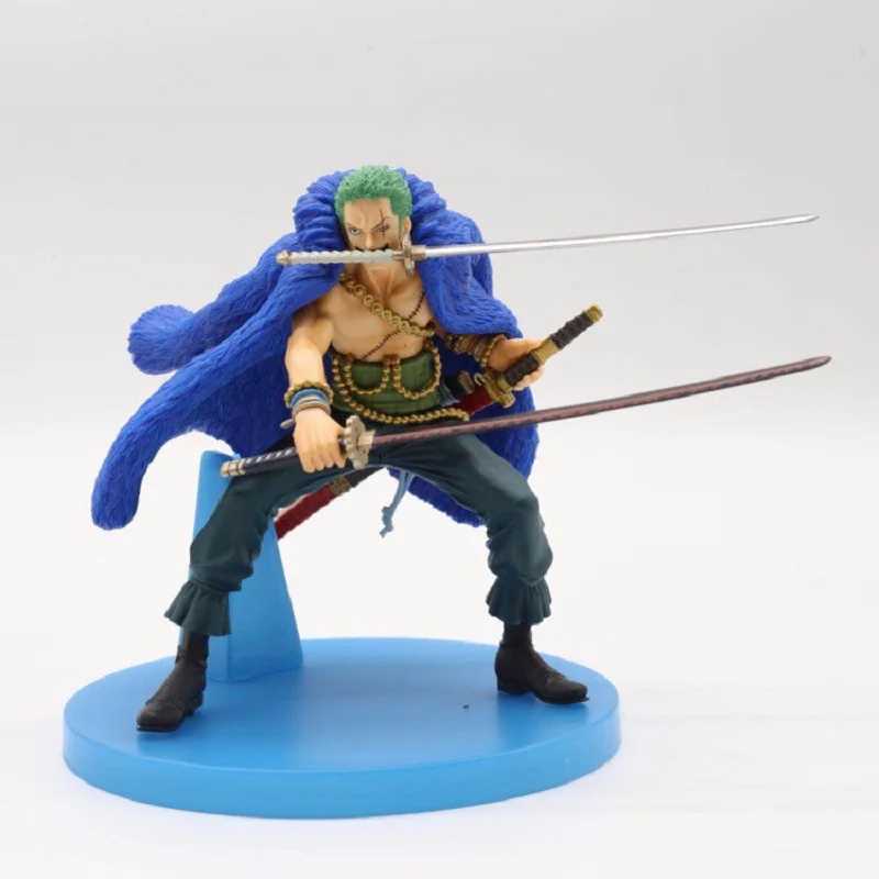 コミックヒーローワンピースフィギュアアニメ20周年記念青ver.luffy Zoro Chopper Sanji Robin Franky USOPP NAMI BROOK ACTION FIGIN MODEL TOY 240413