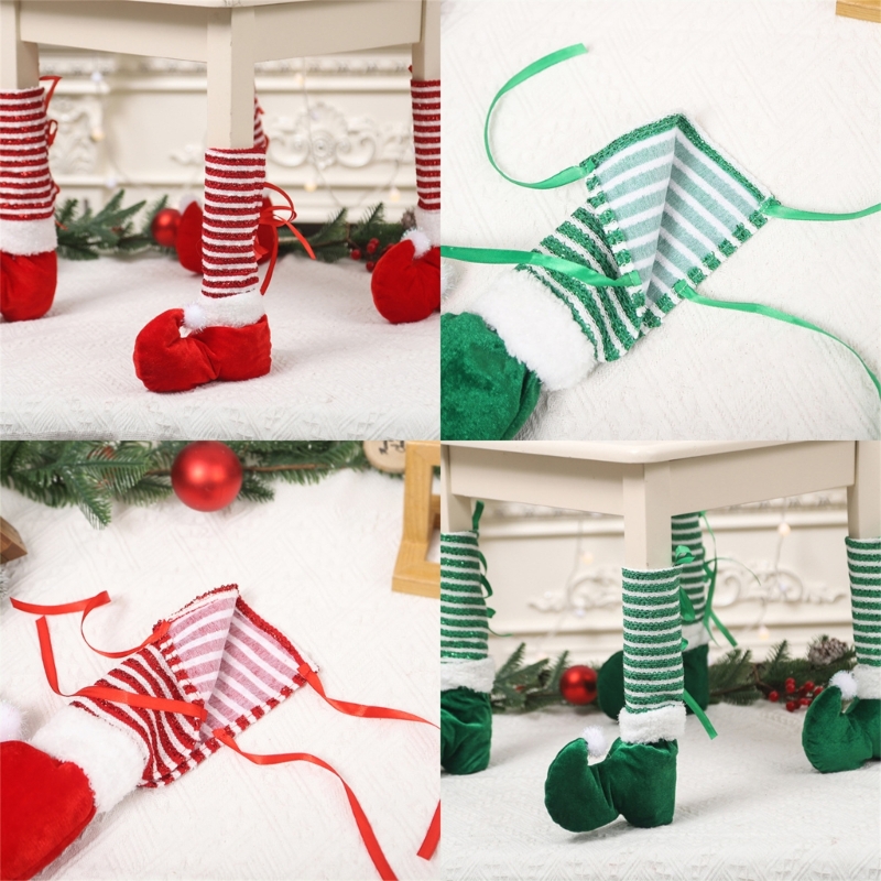 Dining Chair Slipcovers Kitchen Table Leg Covers Christmas Chair Shoes Covers