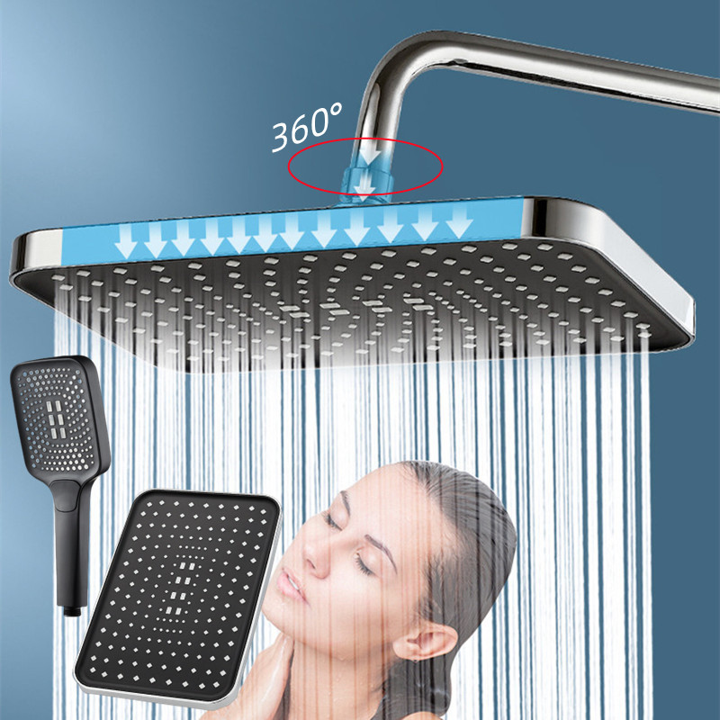 Big 4 Mode Réglable Carre de douche à haute pression Mélangeur de sauvegarde d'eau avec autonettoyage ACCESSOIRES DE SOAUIE SHAP