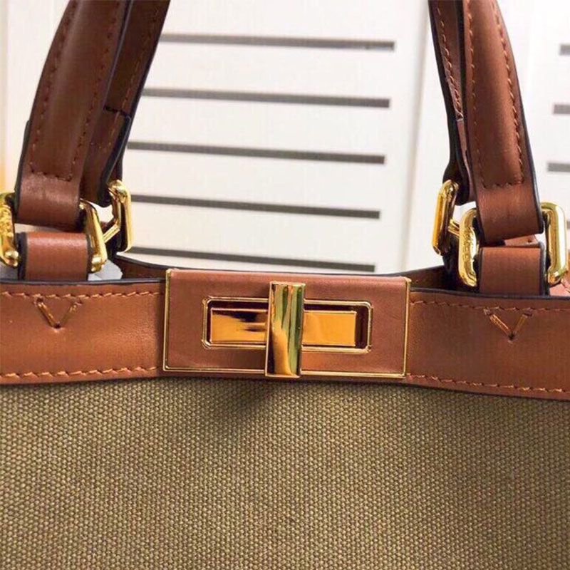 Medium Peekaboo X Tote Bag Luxury Designer Handbags For Women Cross Body Bag Cat Metal Square Twist Lock Letters Shoulder Bag High Quality Brown Genuine Leather Bags