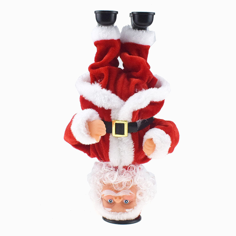 Polon de santa de jouet en peluche électrique décorations de Noël drôles.