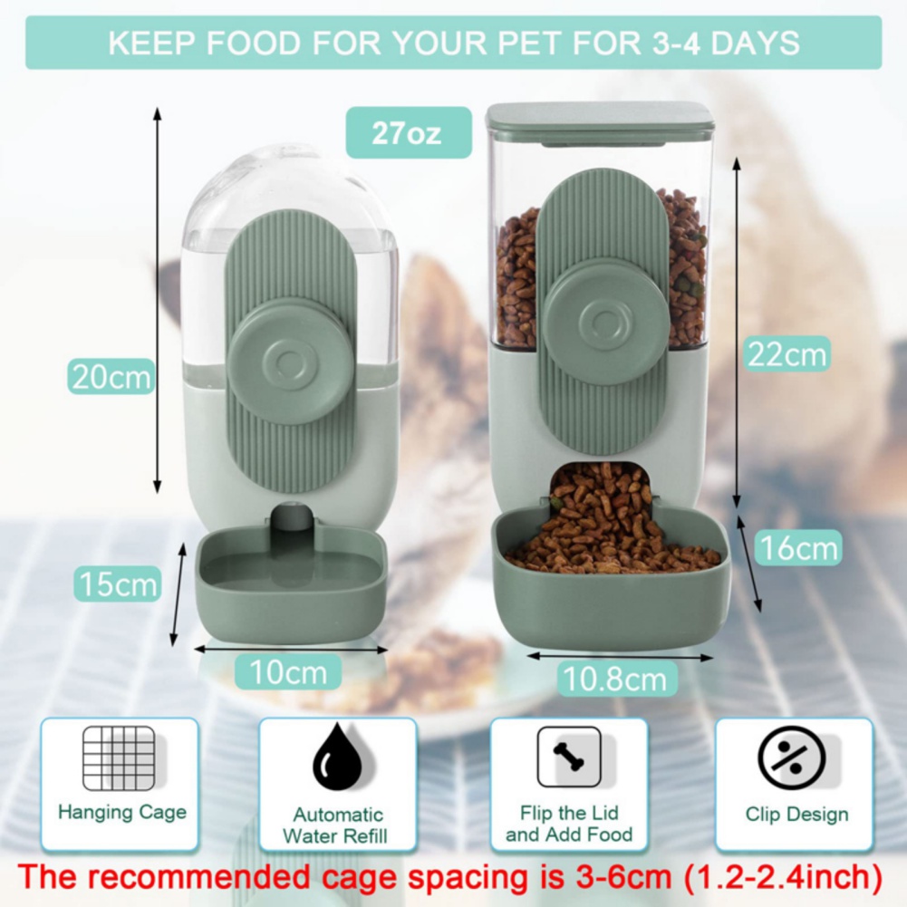 Pet Cage Hanging Feeder Automatic Feeder Water Fountain Fountain Food Container Dispener pour chiot Cats Rabbit Pet Faling Produit