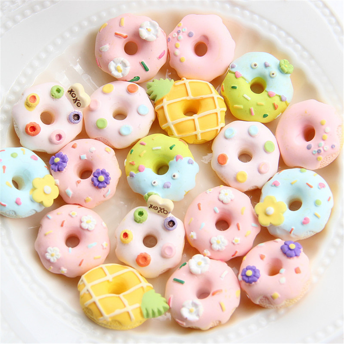 New Mini Donut Beads For Jewelry Making Bulk Beads To Make Bracelets DIY Pacifier Chain Jewelry Accessories