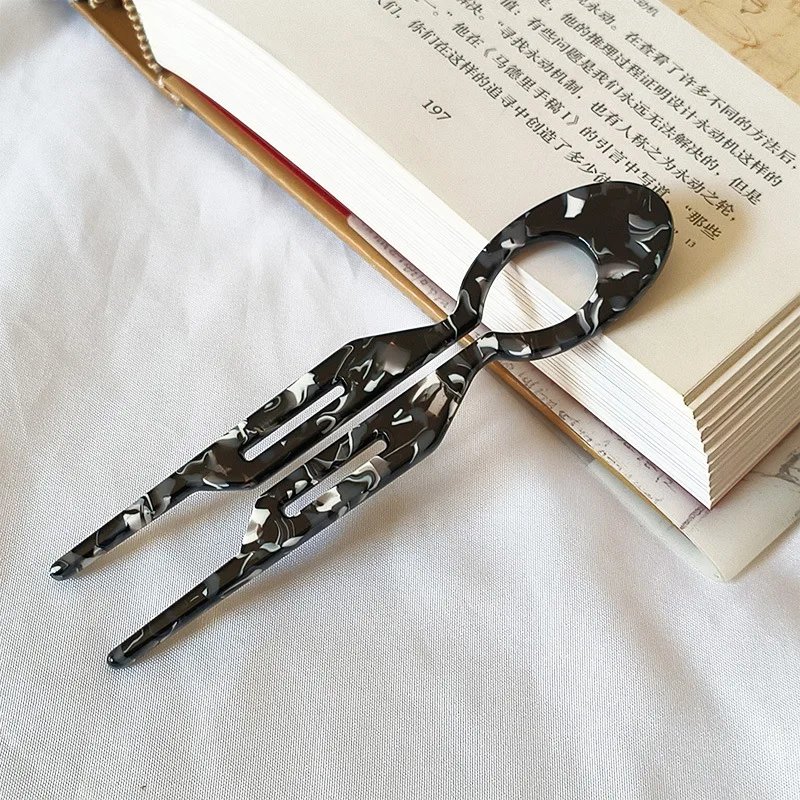 U-shaped Hairpin Female Meatball Head Artifact Coiled Hair Inserted Comb Acetate Hairpin Headwear Retro Hairpins Gifts