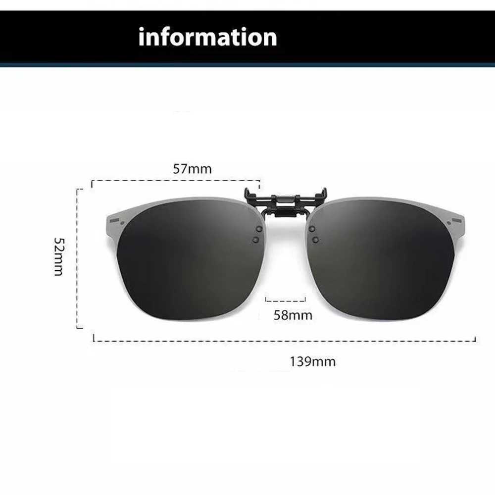 Sunglasses Gradient Polarized Clip Sunglasses Myopia Glasses Clip Driving Fishing Outdoor Cycling Night Vision Eyeglasses UV400 Goggles 240412