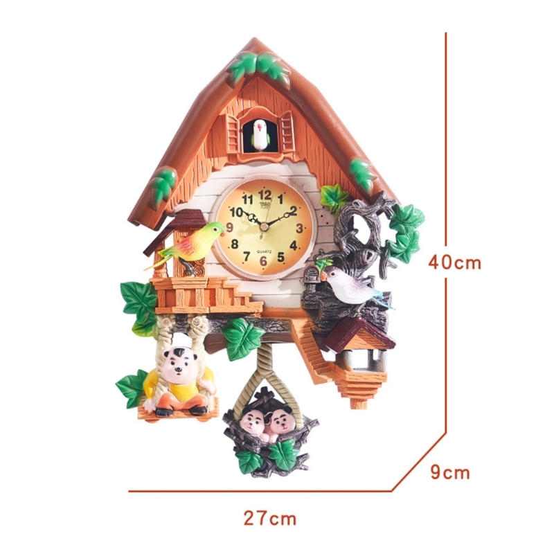 Nature inspired Cuckoo Wall Clock Handmade with Delicate Children Figures