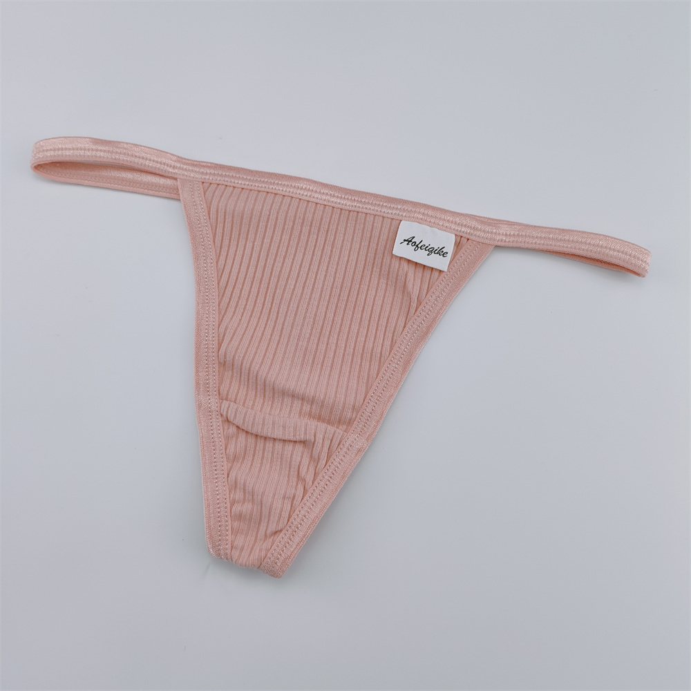 Simple Stripe t Back Panties Femmes Low Rise Thongs Lingerie Sports G-Strings Female Souswear Plus taille