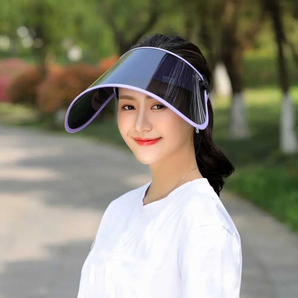 Visir Wide Brim Hatts Bucket Hats Anti-UV Sun Visor Hat Solar Protection Face Cover Shield Summer Foldble Sunshade Cap 240412