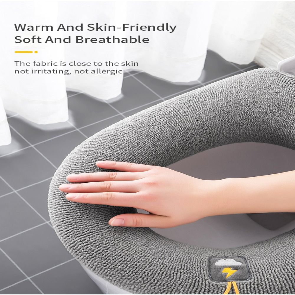 2st Tjocken Warme WC Toalettstolskydd Mjuk matta tvättbar närmattstol