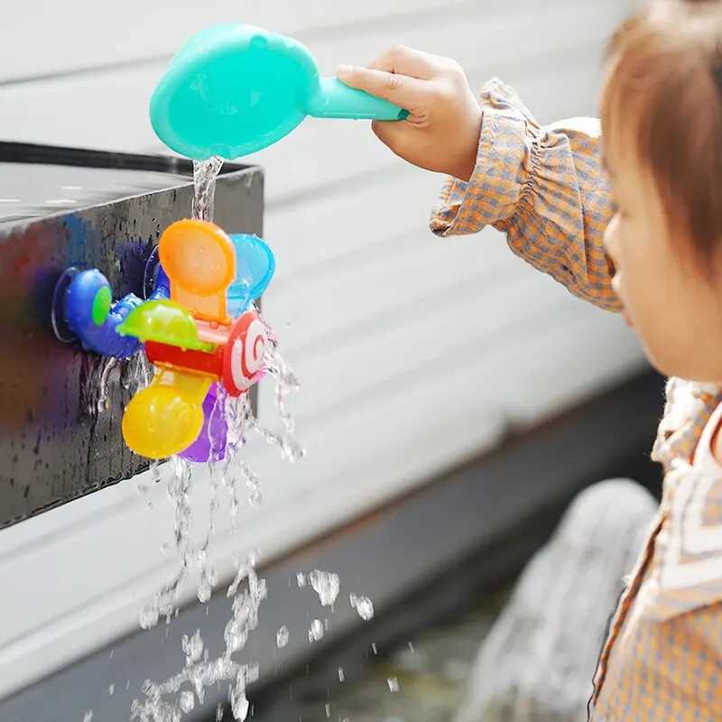 Jouets de bain colorés waterwheel baignade sucette bébé baignoire baignoire baignoire jeu de baignoire jeu de douche piste de douche jouet pour les enfants 240413