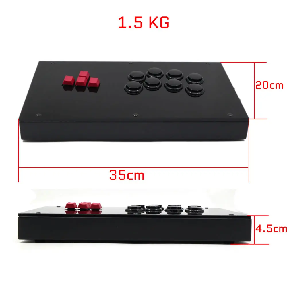 Joysticks RACJ800K Keyboard Buttons Arcade Joystick Fight Stick For PS4/PS3/PC Sanwa OBSF30 Cherry MX Black