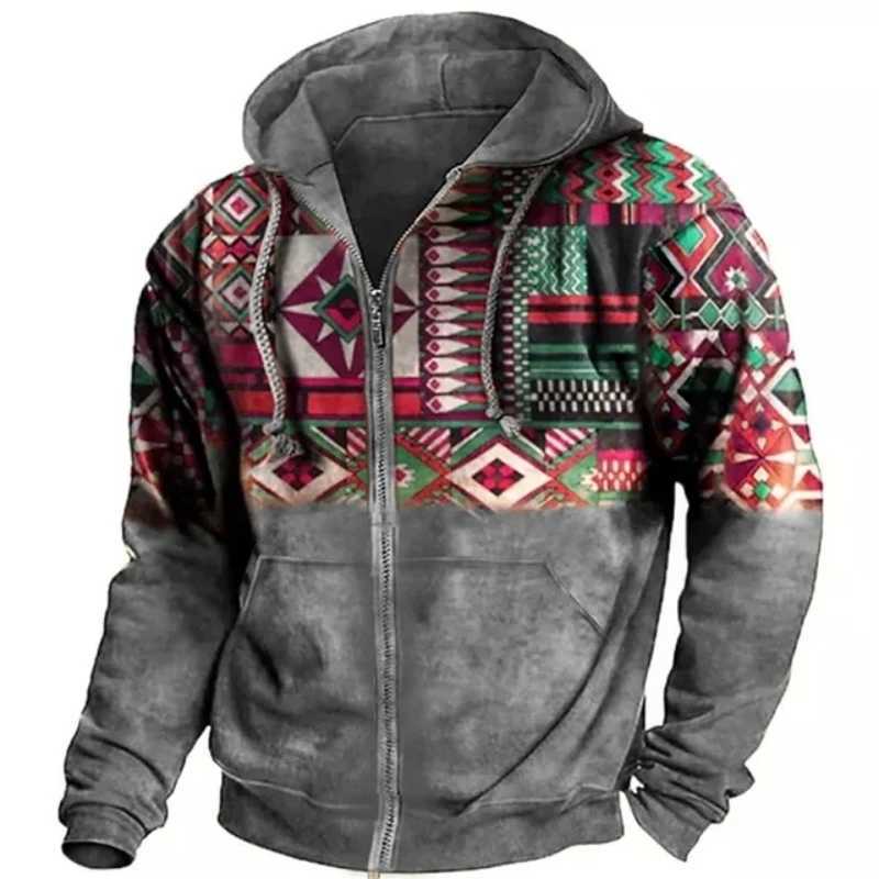 Шаллеры мужские куртки винтажные Y2K Ritsleting Golf Hoodie untuk Mode Jaket Etnik Pria Pellover 3d Kaus Lengan Panjang Pakaian Kasual 240412