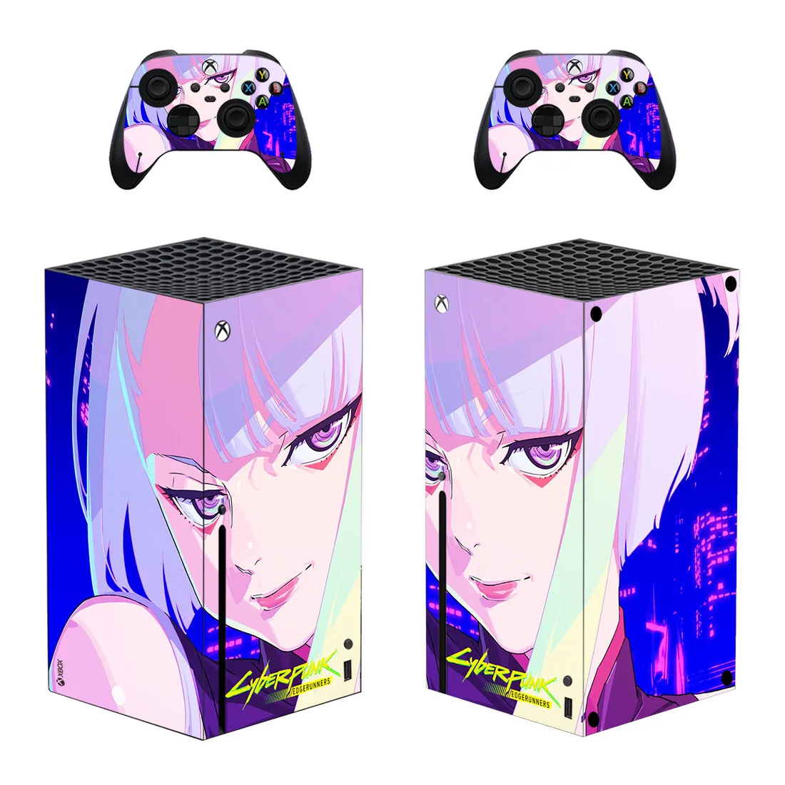 Autocollants anime cyberpunk edgerunners skin autocollant sticker couvercle pour la console Xbox Series X et 2 contrôleurs