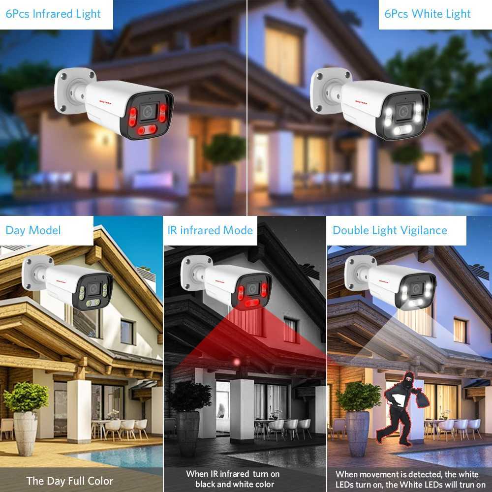 IP Cameras Kanture 16ch 4k AI Détection humaine 8MP Outdoor Two Way Color Color Sécurité Caméra Système VIDEO VIDEO KIT XMEYE P2P 24413