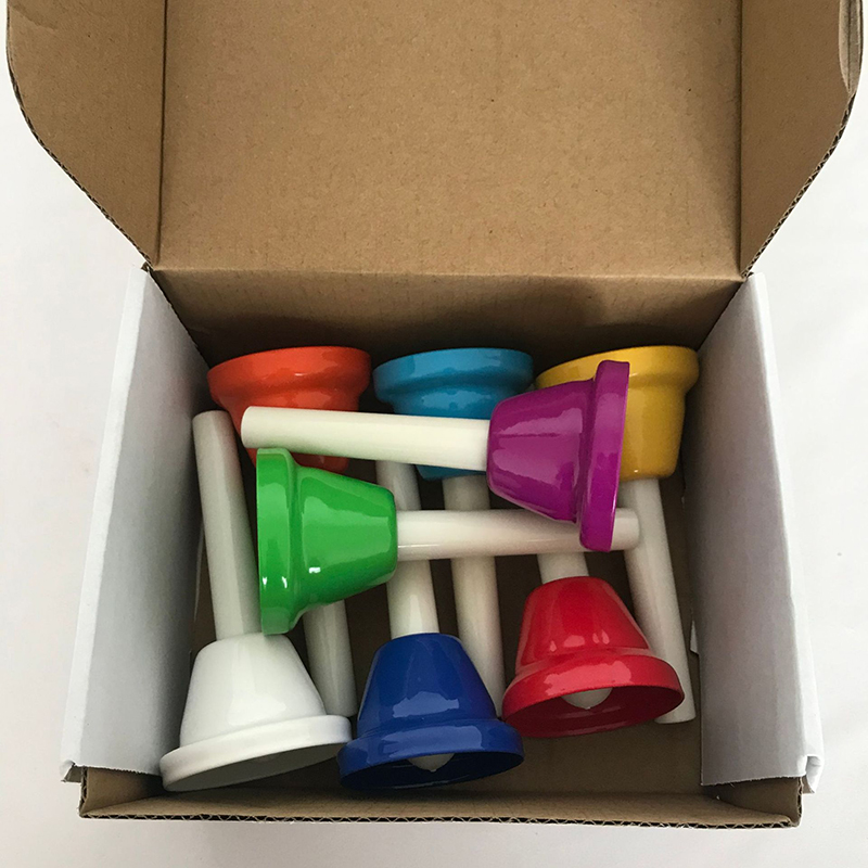 Handglocken farbenfrohe diatonische Metallglocken Hand Percussion Glocken Musikglocken für Klassenzimmerparty
