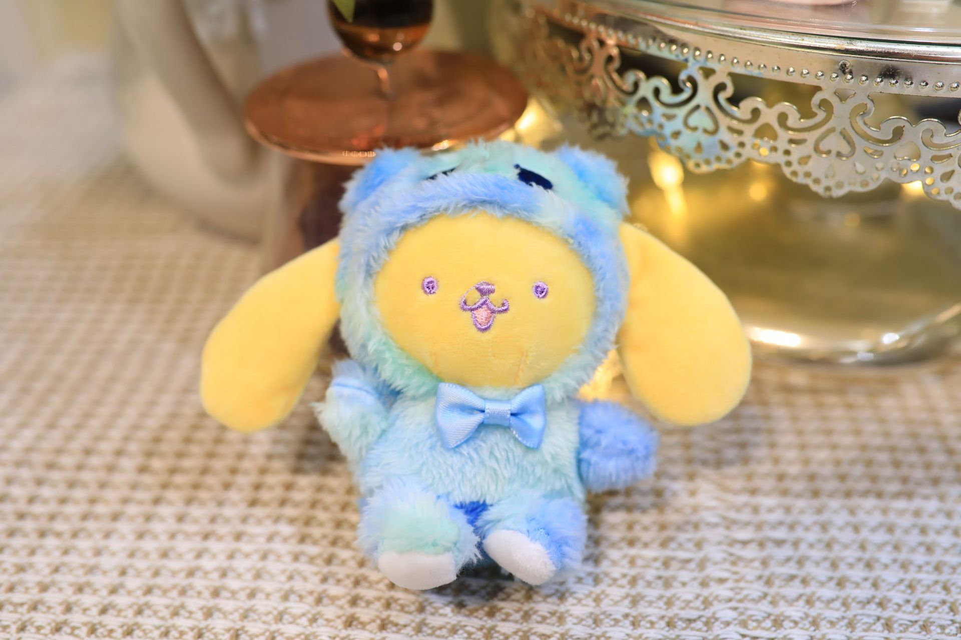 Rainbow Kuromi 12cm Doll Plush Toy Festival Present Birthday Children's Par Presentväska Pendant Keychain Pudding Pudding Big Ear Dog