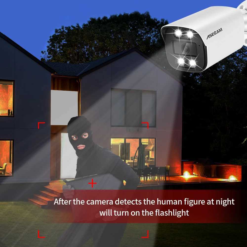 IP Cameras New 4K 8MP IP Camera Audio Outdoor POE H.265 Metal Bullet Home Color Night Vision Surveillance Camera 240413