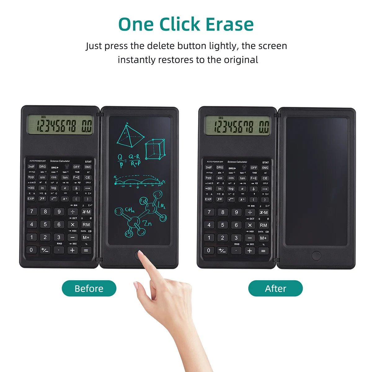 Calculateurs numériques Calculateurs avec tablette d'écriture LCD 10DIGIT Affichage outil arithmétique pour le calculatrice d'apprentissage du lycée et du collège à la maison