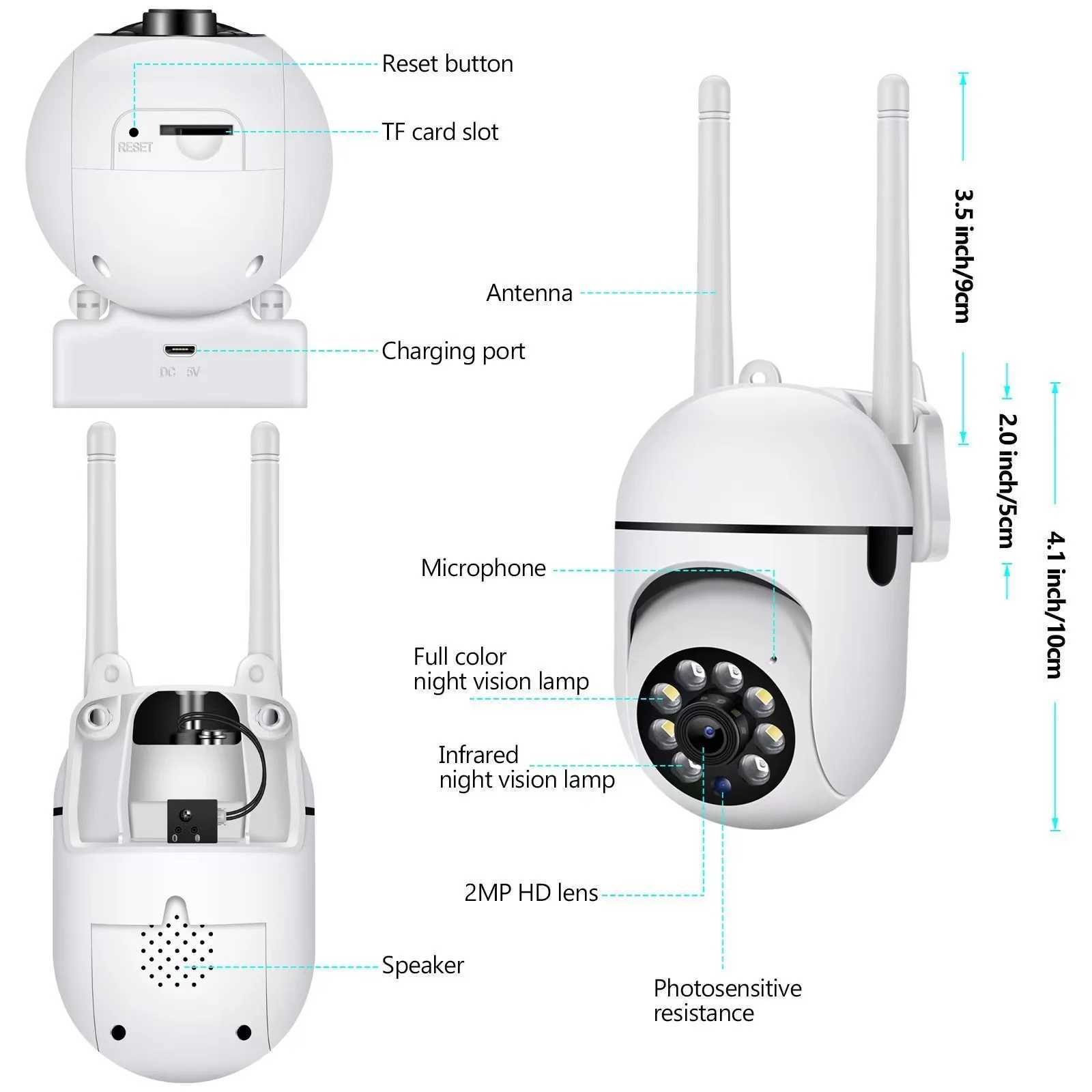 IP Cameras 5MP WiFi Camera IP OUTDOOR 4X Digital Zoom Wireless Security Surveillance Camera AI Tracking Human Tway Audio Night Color Cam 240413