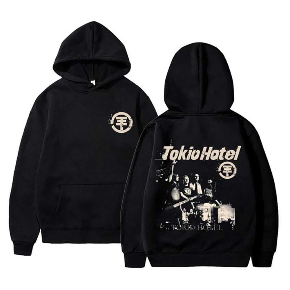 Sweats à capuche féminin Sweatshirts Tokio Hotel Hoodies Kaulitz 89 Sweat-shirt imprimé Bill Kaulitz Y2K Streetwear Tokio Hotel Swetshirts Rock Band Pullovers 240413