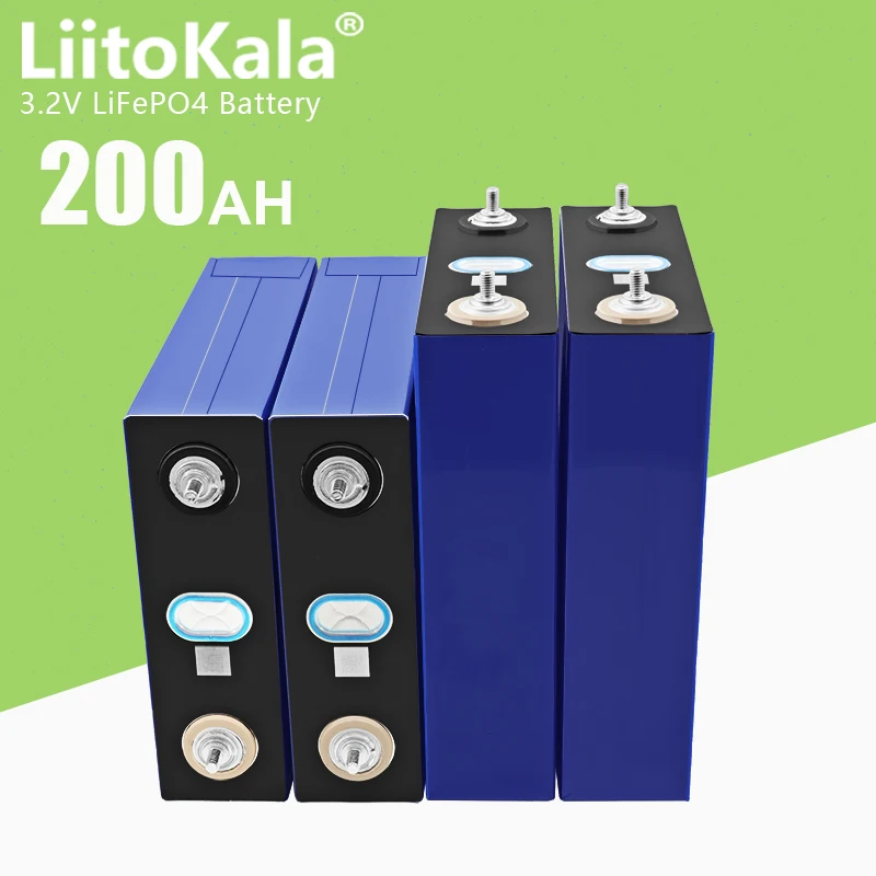 LiitoKala 3.2V 200AH Lifepo4 Rechargable Batteries Lithium Iron Phosphate Battery for PV RV Solar Golf carts EU US Tax Free