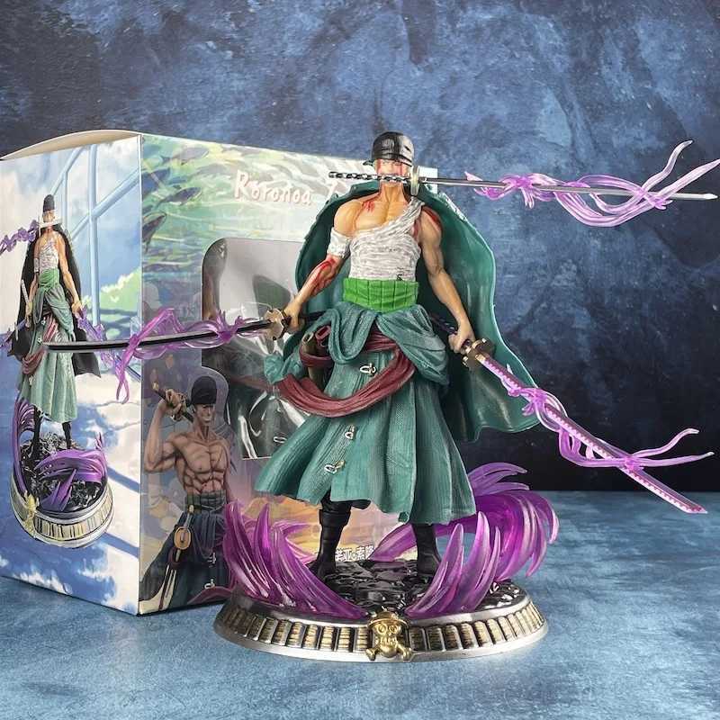 Экшн -фигуры Новая однокурсная фигура аниме -фигура бани кровь Roronoa Zoro Pvc 21cm Collection Коллекция фигурки изгнание