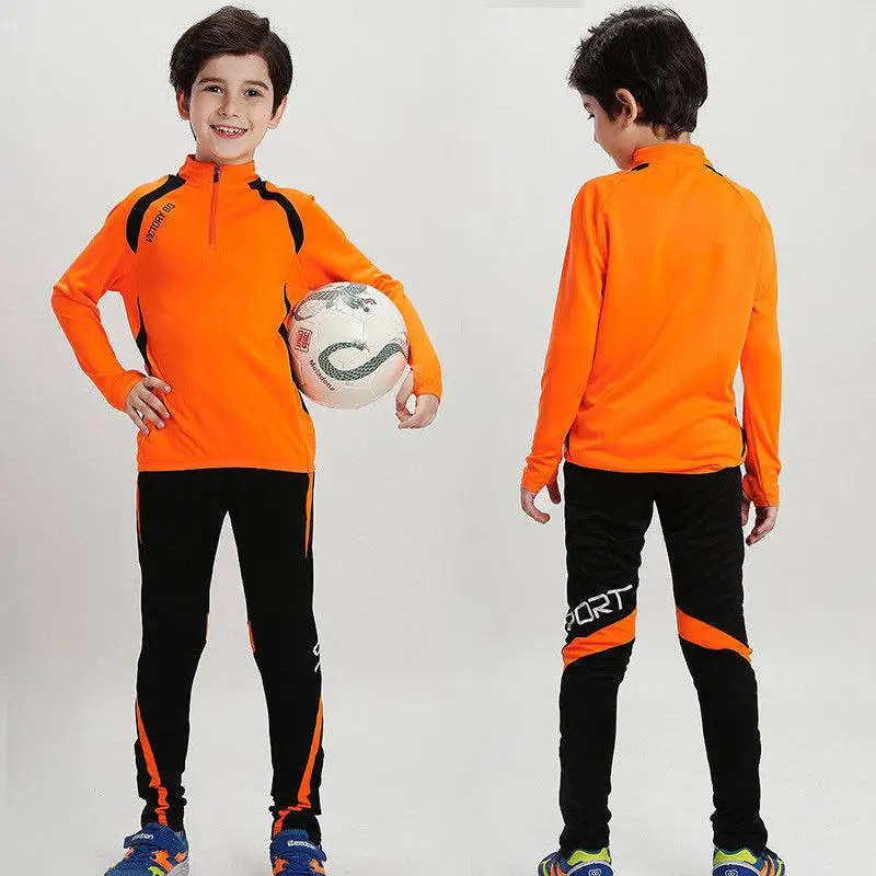 Accessories Boy Girl Autumn Running Sweatshirt + Sweatpants Children Kid Basketball Football Thermal Set Sport Suit Tracksuit Jersey Kit 09