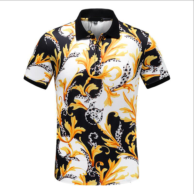 Fashion Men's T-Shirts Mens POLO Short Sleeve Breathable Tops Tees Letter Pattern Print Men Women Summer T Shirts Plus size men's polo shirt M-3XL#59