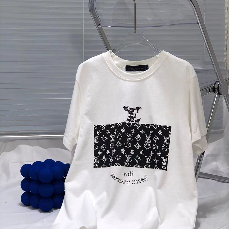 New Floral letter T-shirt Men's and women's Designer Pull Size T-shirt Cotton Top Men's casual shirt Luxury Clothing Street hat sleeves Summer short Sleeve clothes D4