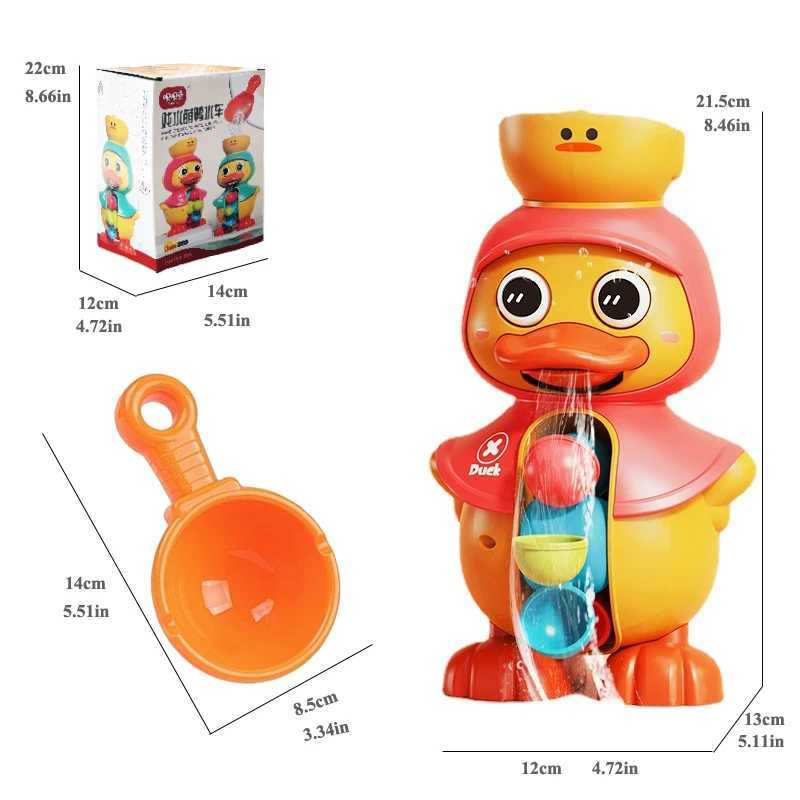 Bath Toys 2023 Cute Duck Baby Shower Bath Toys Children Water Play Spinner with Suction Cup Waterwheel Games for Kid Bathroom 240413