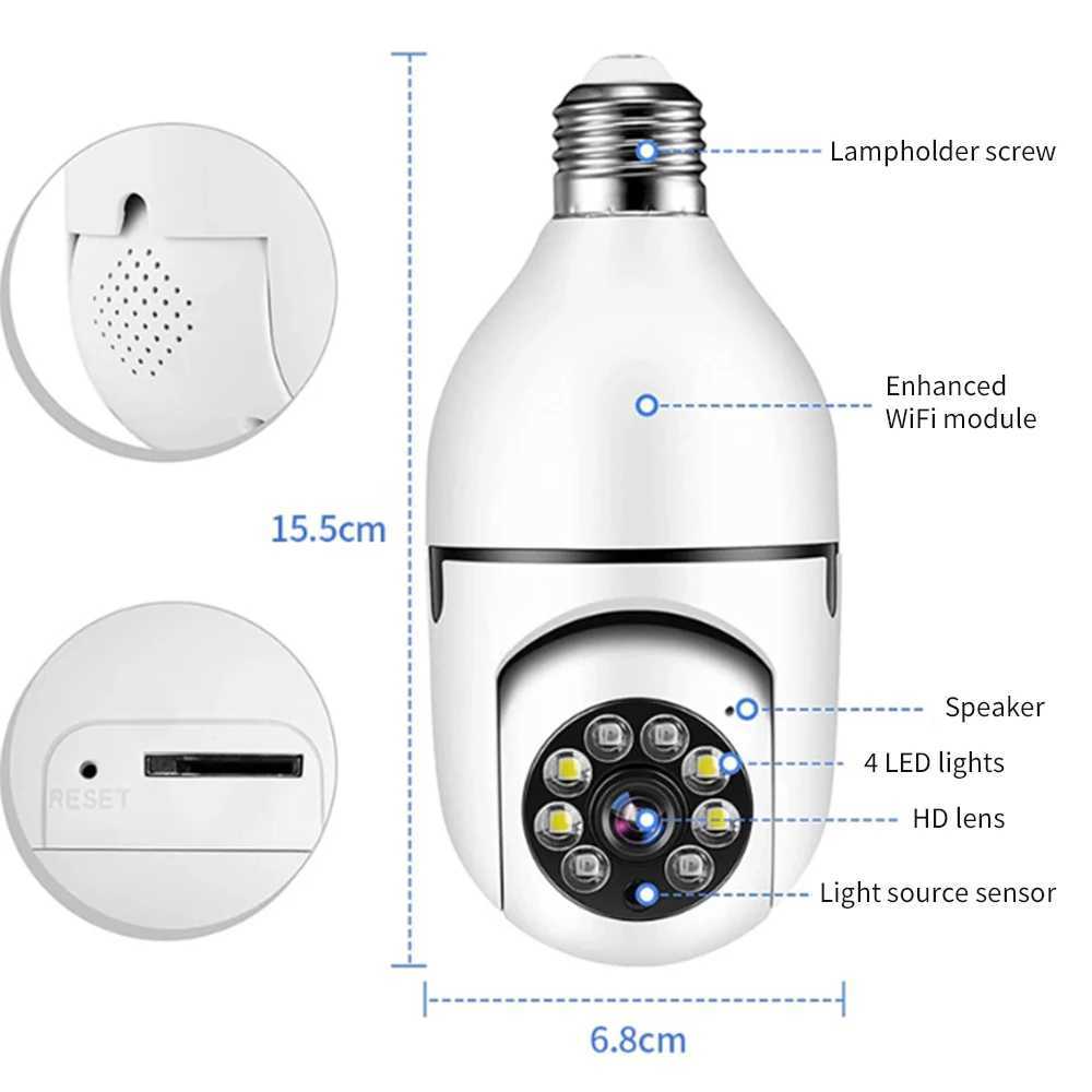 IP -kameror V720App Blub WiFi Remote Monitoring LED Light IR Night Motion Detection Inomhus utomhus Säkerhetsövervakningskamera 24413