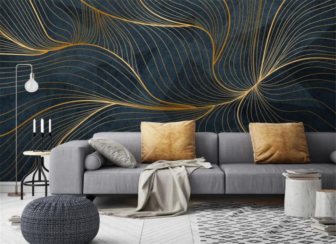 Moderne leichte luxuriöse amerikanische Licht Luxus Golden geometrische Textur kreativer 3D -Hintergrundbilder