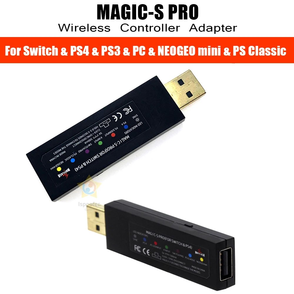 Acessórios Novos para Mayflash Magics Pro/Pro 2 sem fio para Nintend Switch/PS4/PS3/Xbox One S/360/PC Adaptador de bastão de luta