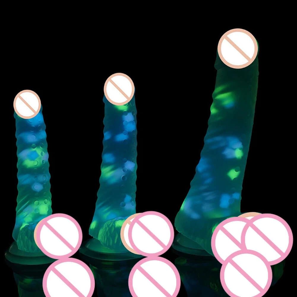 New Silicone Luminous Dildos Anal sexy Toys For Women Men Cute Jelly Glowing Dildo Penis Huge Monster Butt Plug Adult