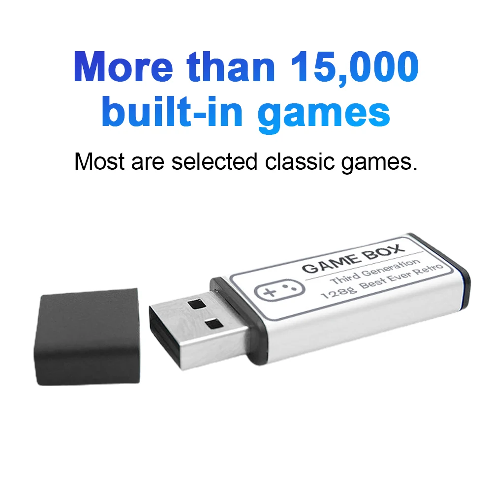 Accessori da 128 GB Flash Drive Box con cavo USB Hub Mini PS1 Console Stick Builtin 15000 PS Classic Games