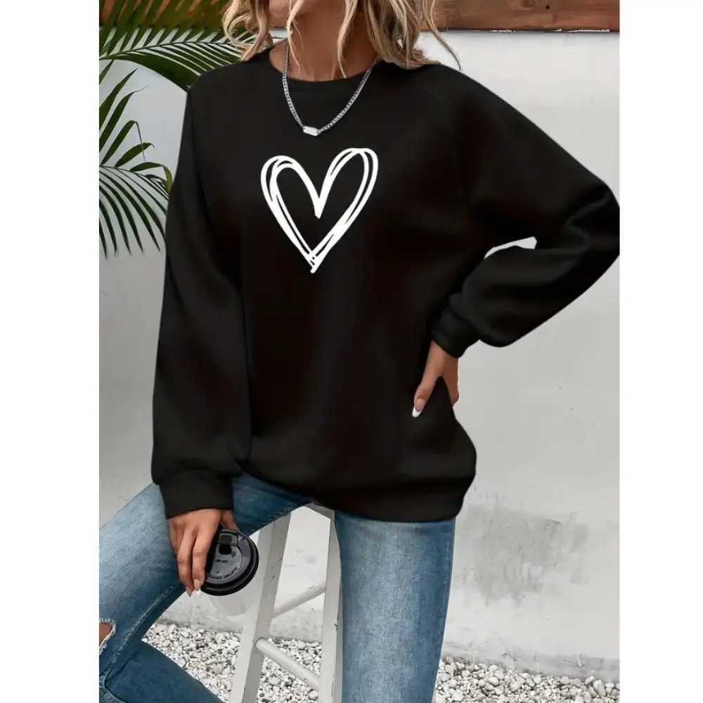 Felpa con cappuccio da donna con felpa con cappucci il cuore Pullover Felpa le camicie Harajuku Selmo Spazzate Fede Womens Equipa