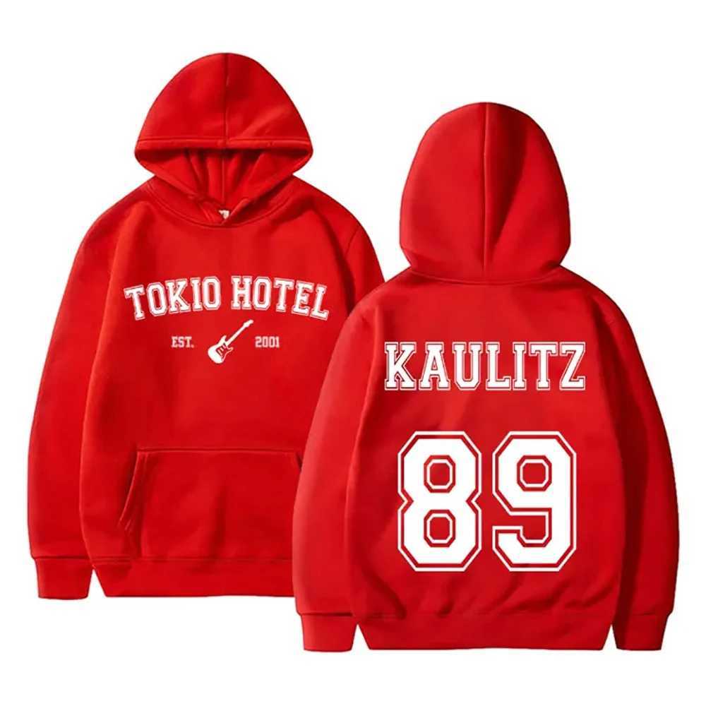 Sweatshirts Mens Jackets Tokio Hotel Hoodies Kaulitz 89 Hoodie Bill Kaulitz Print Sweatshirt Y2K Streetwear Tokio Hotel Sweatshirts Rock Band Pullovers 240412