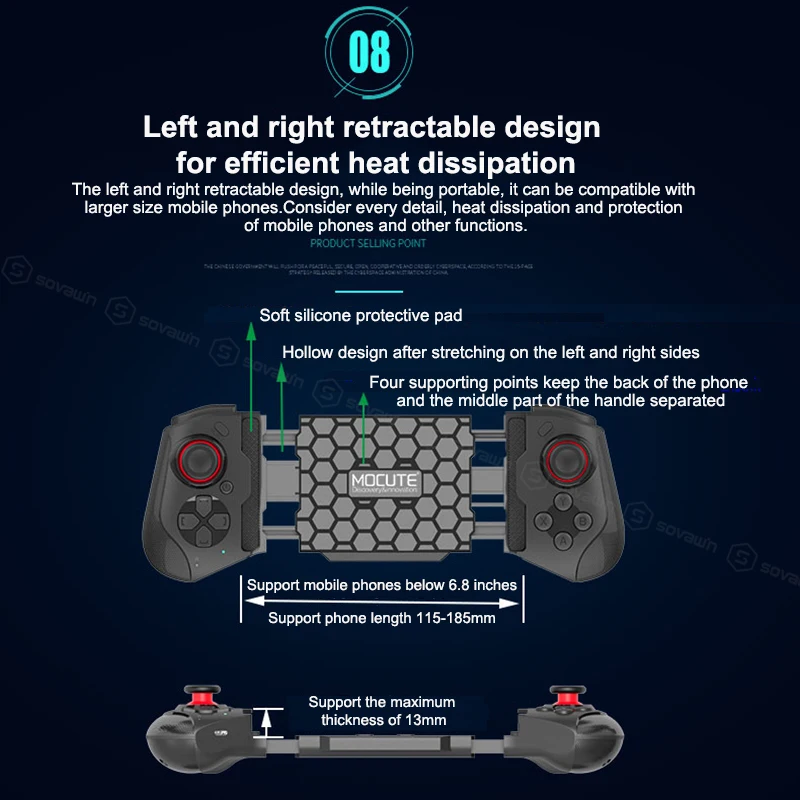 Gamepads Mocute Gamepad 058 update 060 PUBG Controller For Cellphone Android Wireless Telescopic Joysticks For iPhone IOS13.4