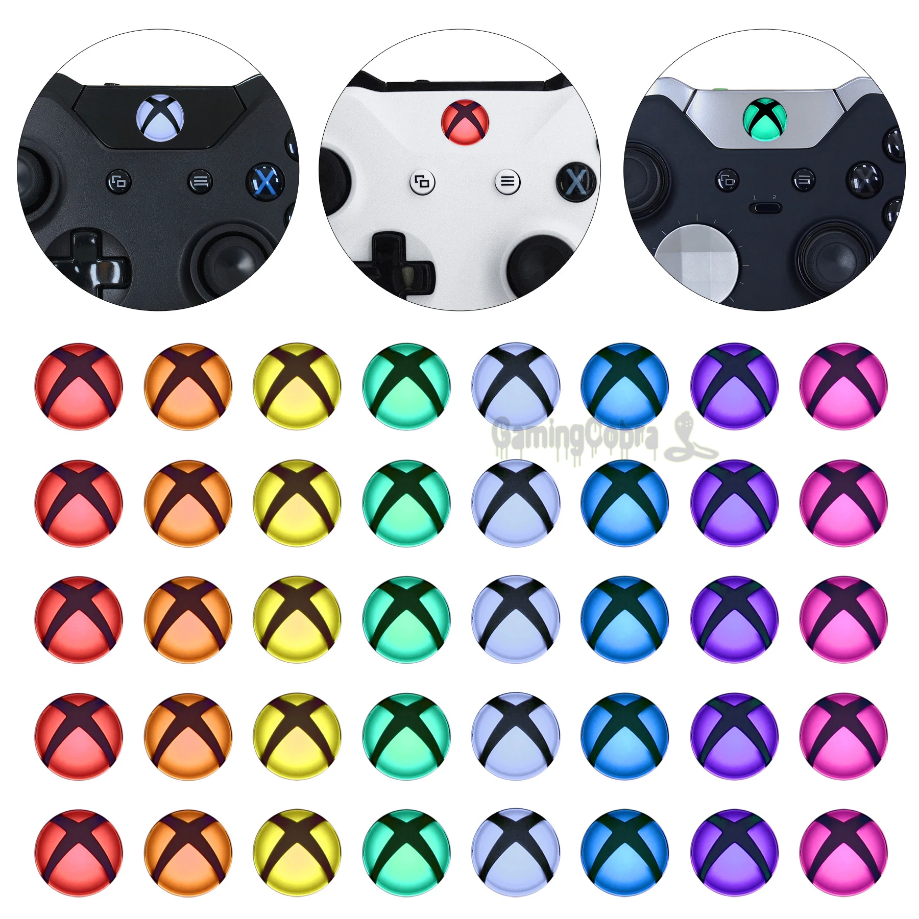 Autocollants extremèrent les autocollants LED du bouton de guide domestique personnalisé pour la série X / S X / S Xbox One S / X Xbox One Xbox One Elite Controller 