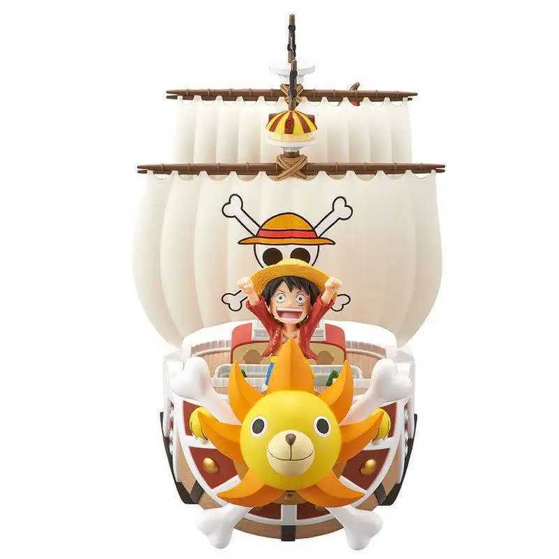 Action jouet figures en une pièce navire figure Luffy modèle jouet périphérique super mignon mini bateau assemblé modèle un morceau de navire aveugle box gamin cadeau d'anniversaire