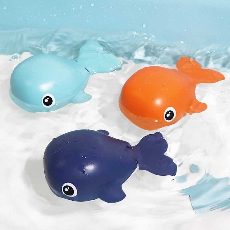 Bath Toys Bath Toys Baby Water Chain Clockwork Cartoon Animal Little Duck Duck Infantil Baleia Baleia Ferida Kids Beach Bath Bath Toy 240413