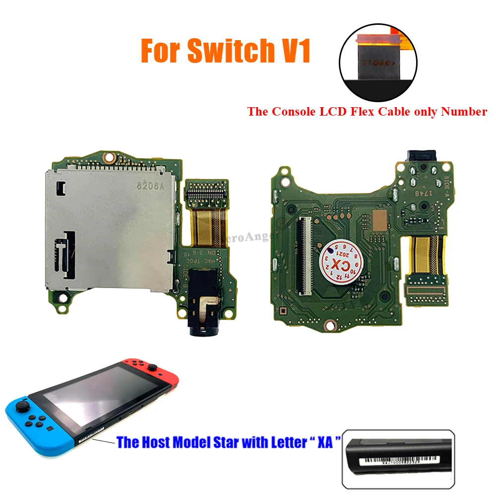 Accessori Scheda lettore di slot la scheda di ricambio originale con porta cuffie cuffie Nintend Switch V1 V2 Nuova console