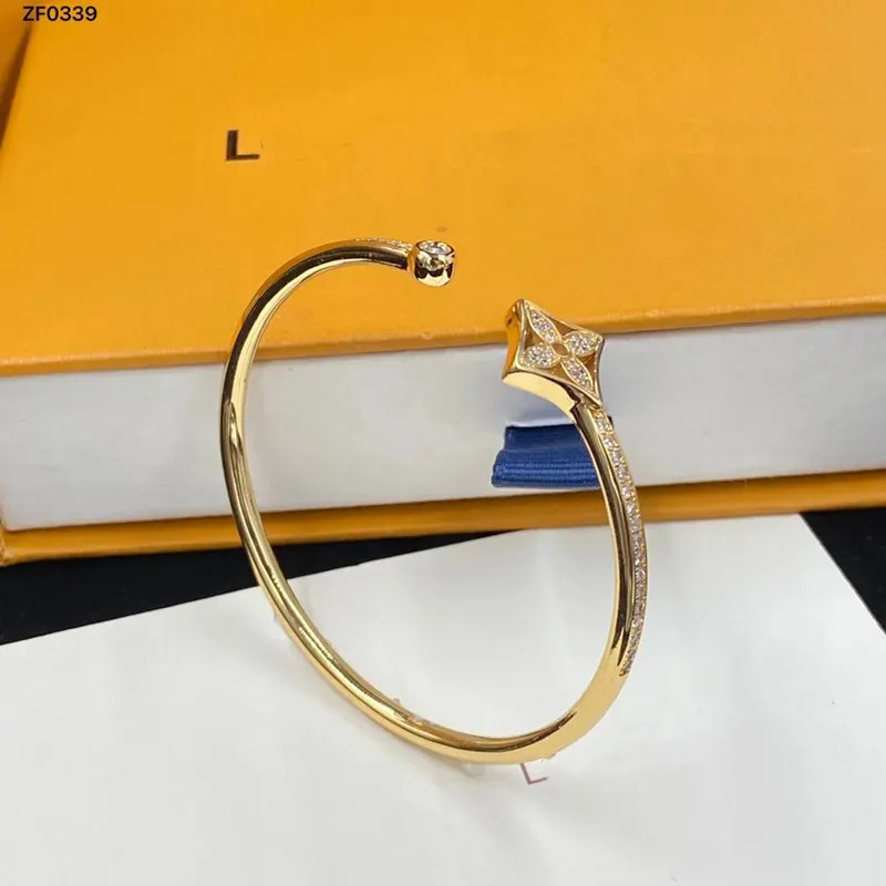 Bracelet concepteur classique Bracelet en acier marque de luxe 18 km en or diamant dames bracelets gratuits bracelet ouvert jamais fondre sans boîte