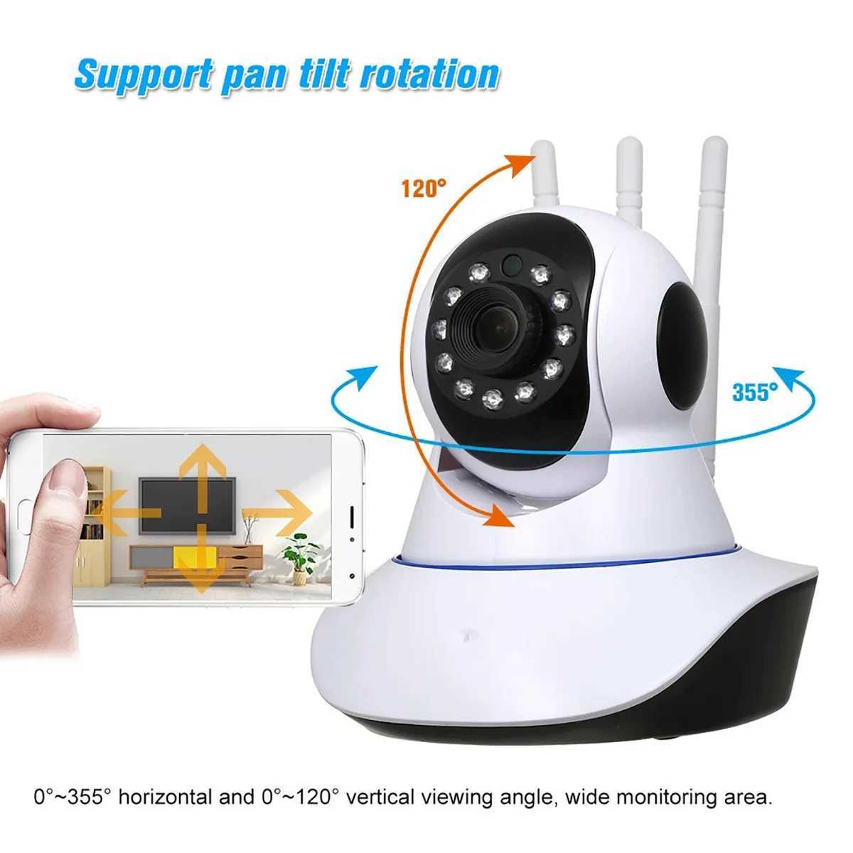 IP -камеры 2MP 1080P YOOSEE/V380/YILOT APP WIRELESS PTZ IP DOME CAMER 3 ANDENA AUTO TRASTING CCTV Baby Monitor 24413