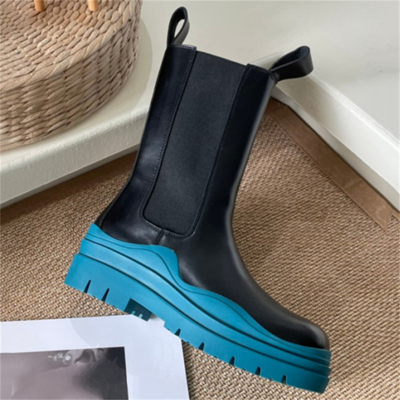 Designer Boots Black Tangerine Acid Turquoise Blaster Red Blue Pink ClearSole Kiwi Purple Seasalt White Tyre Chelsea Platform Dames 5,5 cm Bootheren Casual schoenen